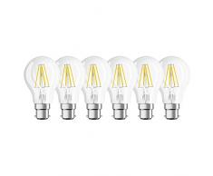 Osram - Lot de 6 ampoules LED B22 - Forme Standard Filament - 7W Equivalent 60W - Blanc Chaud 2700K