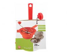 Home Moulin à légumes à 3 disques, 20 cm, Acier Inoxydable, Rouge