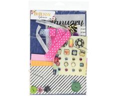 Bo Bunny Calendrier Girl Ephemera, Acrylique, Multicolore