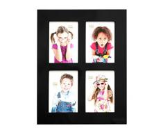 Deknudt Frames S66WK2 - P4 - Cadre Photo pour 4 Photos Laqué Noir 13 x 18 cm