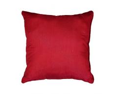 Douceur dIntérieur Coussin Passepoil Shantung Applique Scintille Polyester Rouge 40 x 40 cm