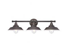 Westinghouse Lighting 6343440 Ãclairage Westinghouse 63434 Luminaire mural dintérieur Iron Hill à trois lampes, finition bronze huilé avec reflets, Plastic
