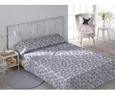 Stilia Parure de draps rÃ©versibles en Flanelle dhiver avec cintres Ã 2 Faces, Vetiver (lit 180-270 x 270 cm, Lavande), 180-270 x 270 cm