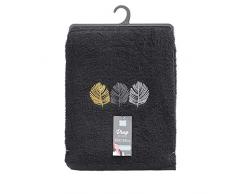 douceur dintérieur drap de bain 90 x 150 cm eponge brodee fougerys noir