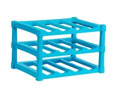 Premier Housewares 0806544 Casier à Vin pour 12 Bouteilles de 3 Niveaux Polypropylène Blue