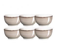 MÃSER Domestic by, Série Bel Tempo, Céramique Peinte à la Main Bol à céréales 14 cm, dans la â Lot de 6, Couleur Gris