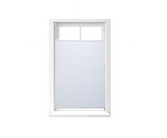 Relaxdays Store vénitien sans perçage volet fenêtre blanc laisse passer la lumière, 90 x 210 cm, blanc