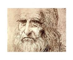 Legendarte Tableau, Impression sur Toile - Autoportrait Leonardo Da Vinci - cm. 60x80