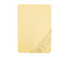 Castell 77113/536/040 Drap Housse en Jersey Stretch pour un Lit Simple Jaune Clair 90 x 190 cm Ã 100 x 200 cm
