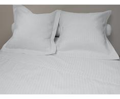 Eden Parure de Drap 4 pièces en Percale Satin, Coloris Blanc, Polyester Coton, 240x300 cm