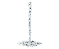 Relaxdays Lanceur de confettis canon cotillons argenté 80 cm décoration mariage anniversaire fête portée 6-8 m, argenté