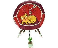 Enesco Allen Designs Horloge, Chat sur Le Fauteuil, 34 cm, Résine, Multicolore, 24 x 24 x 34.27 cm
