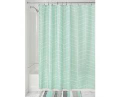 InterDesign Kylie rideau de douche, rideau baignoire 183,0 cm x 183,0 cm en polyester, rideau salle de bain lavable avec 12 Åillets, menthe