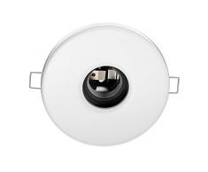 ledscom.de E27 Porcelaine plafonnier encastré Tela, Ronde, Blanche, 99mm