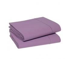 Blanc des Vosges Uni 57 Fils Drap - Coton - Prune - 180x290 cm