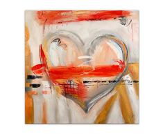 Arte Dal Mondo AS360X1 CÅur Tableau Modern Peint à la Main sur Toile avec Chassis, Multicolor, 100x100x3,5 cm