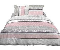 Housse de Couette 220x240 + 2 taies Pur Coton 57 Fils Leon Poudre