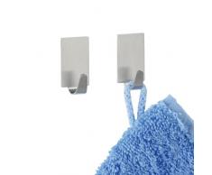 Wenko 4478010100 Crochet Rectangulaire Acier Inoxydable Argent 3,4 x 1,9 x 1,5 cm 4 Pièces