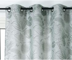 Linder Voilage Motif Tropical, Polyester, Vert, 140x275 cm