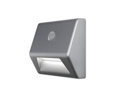 LEDVANCE GADGET NIGHTlux Stair + Détecteur de Mouvement (Piles incluses) | Veilleuse Mobile à Pile | Argent | 0,25 Watts - 10 Lumens | Blanc Froid | Etanche IP54