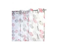 HomeMaison Voilage à Pois, Coton, Gris, 250x140 cm