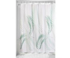 InterDesign Fern rideau douche, rideau baignoire lavable 183,0 cm x 183,0 cm en polyester, rideau de bain avec motif fougère, vert/gris