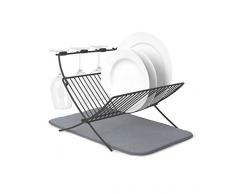 UMBRA XDRY Ãgouttoir à Vaisselle et Tapis de Séchage en Microfibre â Léger, Pliable et Facile à Ranger pour Ãconomiser de lâEspace, Anthracite