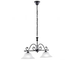 Eglo 91004 Suspension, Verre, E27, Noir, Blanc