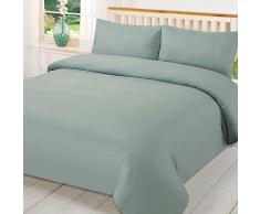 Brentfords - Parure de lit Unie - Bleu Canard, lit Simple