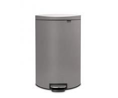 Brabantia - 119620 - Poubelle Ã pÃ©dale Flatback+, 40 litres, Mineral Concrete Grey