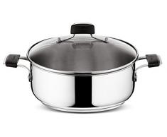 Lagostina 12895031826 Sauteuse 2 Anses avec Couvercle Tempra Inox 26 cm