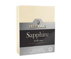 DecoKing Spannbettlaken Jersey Drap Housse, Coton, Ivoire, 120 x 200-140 x 200 cm