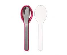 Rosti Mepal 105760072400 Set de Couverts Ellipse Acier Inoxydable/PolypropylÃ¨ne Rose 19,5 x 5,1 x 2,3 cm 3 PiÃ¨ces