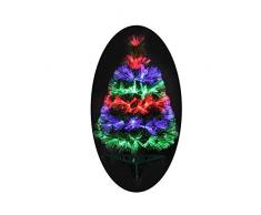 Autour de Minuit 5SAF143MC Las Vegas Sapin Fibre Optique avec 55 LED Multicolore 60 cm