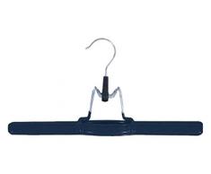 MSV 251 Cintre Jupe avec Pince RevÃªtement PVC/MÃ©tal ChromÃ© Bleu FoncÃ© 30 x 15 x 0,1 cm