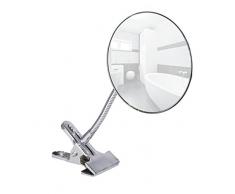 Wenko 22195100 Miroir cosmÃ©tique Clip, INOX, ChromÃ©, 12x12x26,6 cm