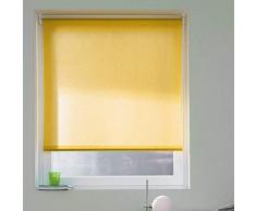 MADECOSTORE Store Enrouleur Tamisant Tissu Uni Jaune - L64 x H250cm - Avec perçage