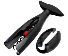 Le Creuset, Tire-bouchon de Table et Coupe Capsule, Extraction des Bouchons de Vin, Noir, Polycarbonate, GS200