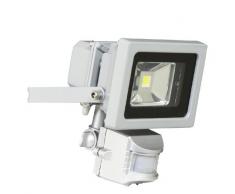 Ranex XQ1162 Projecteur 1 LED 10 W - 750 Lumens avec Détecteur de Mouvement Aluminium Verre Gris