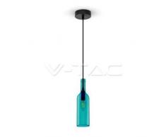 V-TAC SKU.3768 Suspension BOUTEILLE Ampoule E14 BLEU VT-7558, Plastique,et autre materiaux, Hauteur x Largeur x Profondeur : 72 mm x 280 mm x 1050 mm
