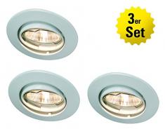 Naeve leuchten avec 3 spots lED gU10 3/mini/mR11/35 w, 3 x spots-diamètre 6.5 cm/profondeur dencastrement: 9 cm/411923 connecteur blanc