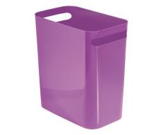 InterDesign Una corbeille à papier, poubelle en plastique avec poignées, conteneur à papier pour bureau, cuisine ou salle de bain, violet