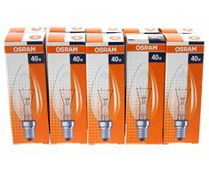 Osram Lot de 10 Ampoules 30800003Â E, forme de poire, 100 W, E27, Verre, transparent, E14 40W