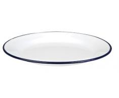 Ibili 901128 Assiette plate en acier Ã©maillÃ© vitrifiÃ© Blanche 28 cm
