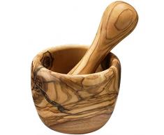 Berard 90080, Petit Mortier de table et pilon ciré en bois dolivier, et fait-main - 7 cm.