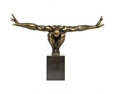 Kare 30046 Statue AthlÃ¨te Fibre de verre/marbre Bronze 45 x 75 x 21 cm