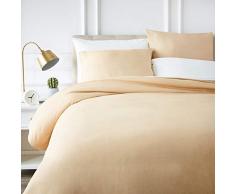 AmazonBasics Parure de lit en polycoton, 200x200cm/65x65cmx2 - Sable
