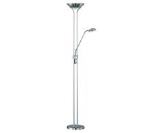 Reality, Lampadaire Plastique, Noir, Corps: metal, Nickel mat L:25,0cm, H:180,0cm, P:50,0cm IP20,Interrupteurs sÃ©parÃ©s,Variateur intÃ©grÃ©,Flexible