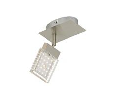 Briloner Leuchten 2867-012 Applique LED, plafonnier, Spots, Lampe Salon denfant ou Chambre a Coucher, orientable, Métal, 4.5 W, Matt-Nickel, 12 x 7.5 x 6.3 cm