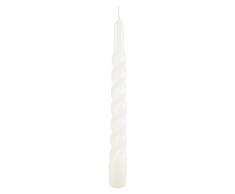 Cereria di Giorgio Risthò Lot de 6 Bougies torsadées laquées, en Cire, 2,2 x 2,2 x 21 cm - Blanc